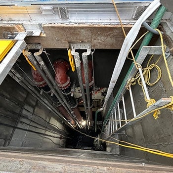 Project site of West Third Street Pump Station and Sanitary Sewer project during construction in Westchester County, NY.