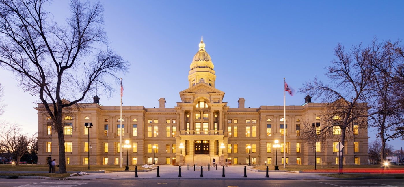 Wyoming State Capitol Exterior Front HDR