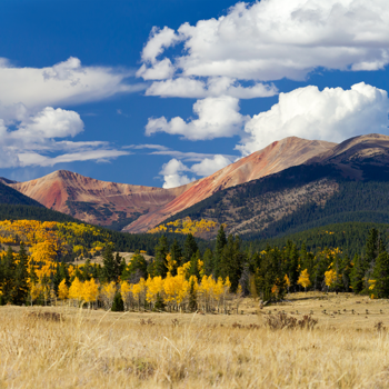 Colorado landscape with plains and mountains