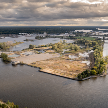 arial view of Harbor Island 