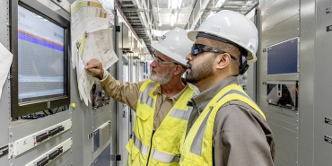 HDR employees reviewing project data