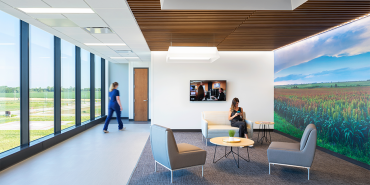 Grand Island Regional Medical Center Waiting Area with Cornfield Mural