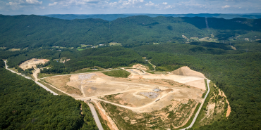 aerial view of a landfill